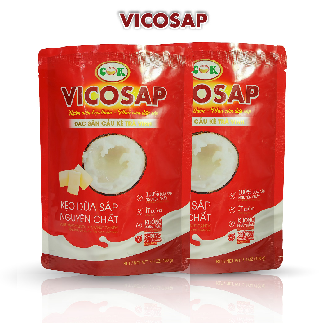 Kẹo dừa sáp nguyên chất - túi 100g - Vicosap
