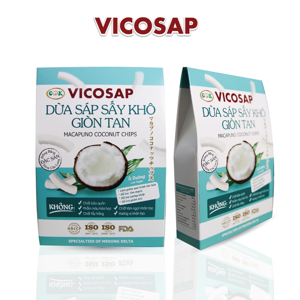 Dừa sáp sấy giòn tan - hộp 25g - Vicosap