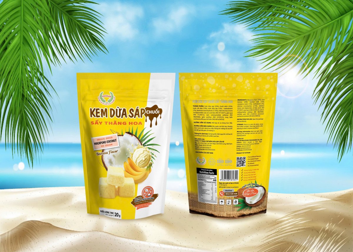 Kem dừa sáp chuối sấy thăng hoa - 20g - Vicosap